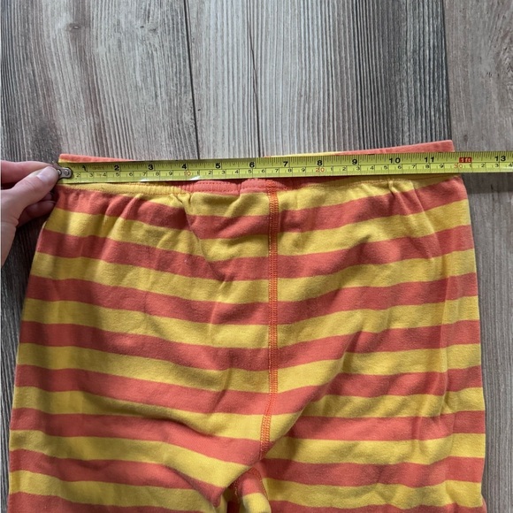 Hanna Andersson Orange and Yellow Striped Cotton Leggings 150 (us 12 girls) - Picture 5 of 5